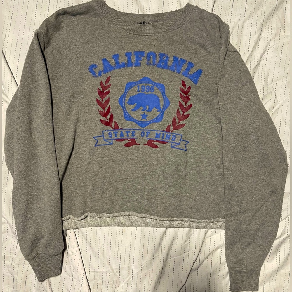 slightly cropped california state sweatshirt (L)